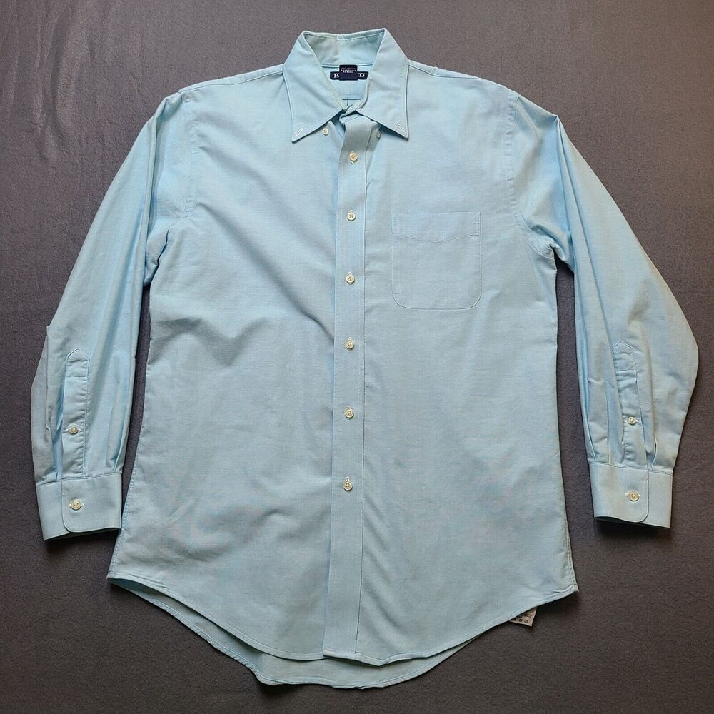 Lands' End Mens Shirt Medium Green Casual Office Career Work Regular‎ Fit